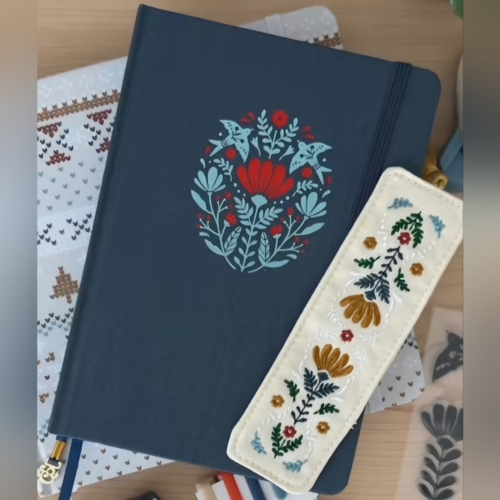Archer & Olivr Floral Embroidered Journal From Cottage Comfort Collection